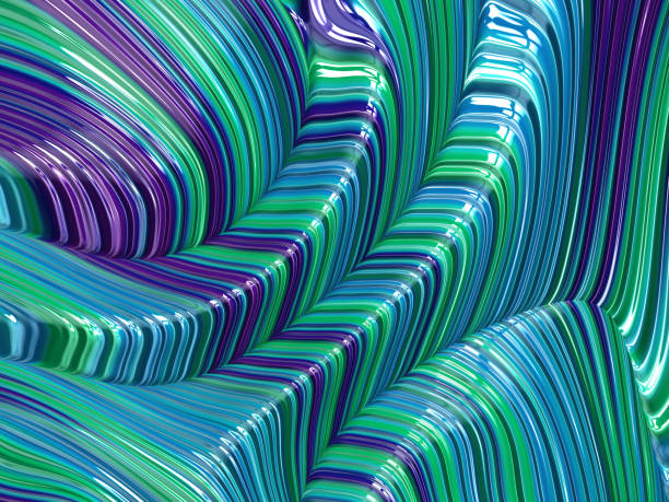 istock Turquoise and purple 3d fractal 927974530