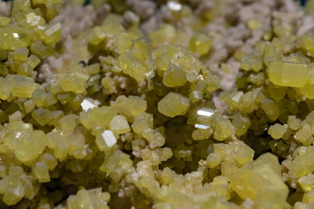 istock Aragonite rock with yellow sulfur 927978690