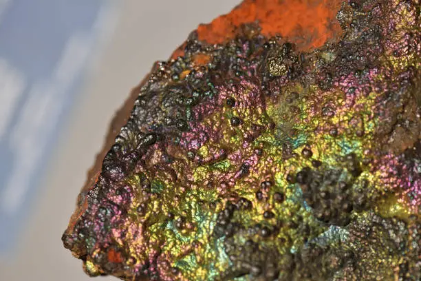 Photo of geothite rainbow metallic rock