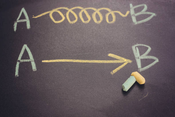 Problem solved handwritten on school blackboard