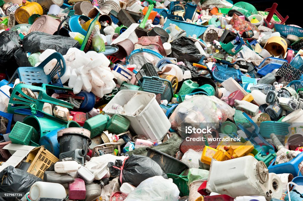 recycling Plastic in junkyard recycling Plastic in junkyard wait for recycling.The plastic  waste can  reused many times  ,decreased air pollution and greenhouse gases Garbage Stock Photo