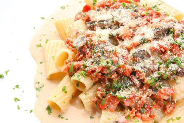 Fresh italian pasta with red sauce