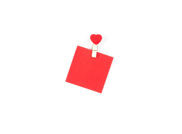 istock Top view Memo sticks red notes on white background, Concept love in office 927991720