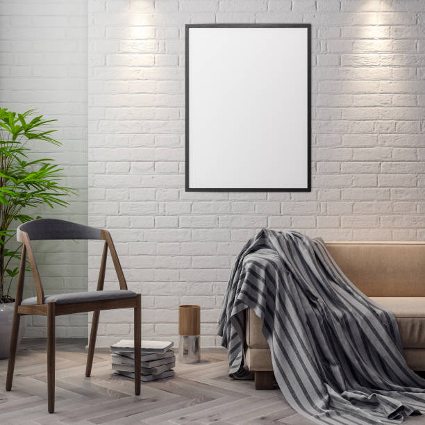 istock Mockup Poster in the interior, 3D render of a modern design 928002002