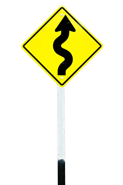 istock Traffic curve sign isolated on white background 928002612