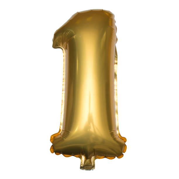 istock Number 1 , balloon of numbers on white background. 928003416