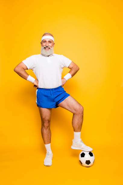 istock Full length of modern cool funny competitive pensioner 928006312