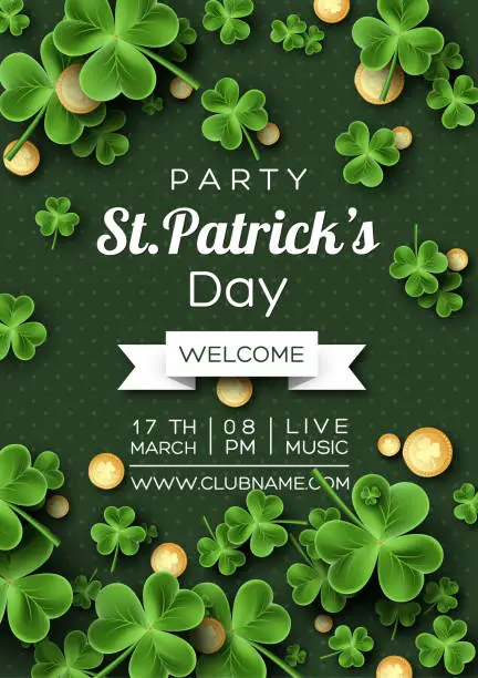 Vector illustration of St. Patrick's Day party poster.