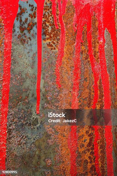 Folha De Metal Enferrujado Com Pintura Vermelha - Fotografias de stock e mais imagens de Aço - Aço, Pintar, Viga Mestra