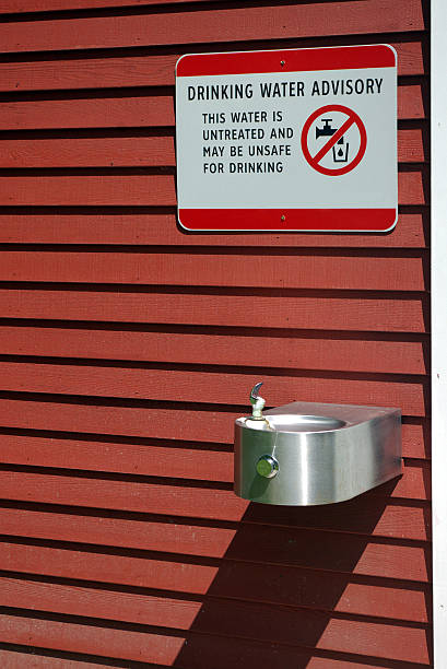 Dangerous Drinking Fountain stock photo