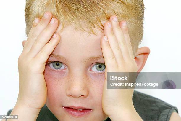 Foto de Tímido Menino e mais fotos de stock de Brincalhão - Brincalhão, Criança, Divertimento