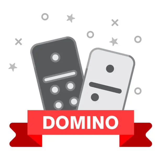 Vector illustration of Domino line icon. Outline illustration of Domino vector icon for web isolated on white background