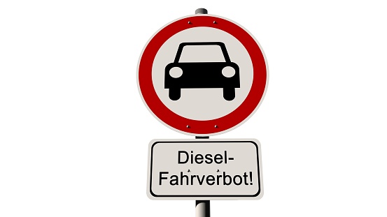Diesel driving ban - german road sign with the german text \