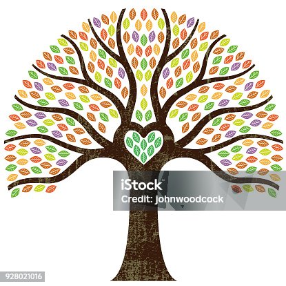 istock Graphic small heart tree illustration 928021016