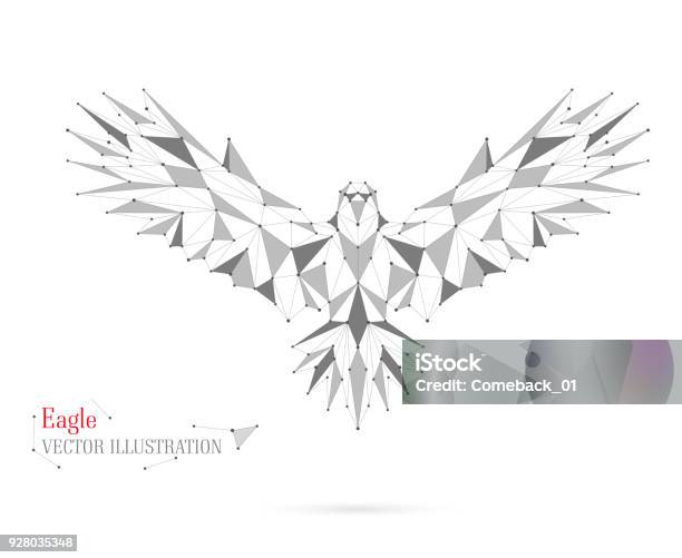 Polygone Oiseau Géométrique Avec Des Triangles Des Cercles Et Des Lignes Résumé Illustration Vectorielle Eagle Vecteurs libres de droits et plus d'images vectorielles de Aigle