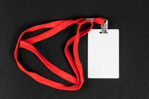 Empty card ID, icon with an orange belt on a black background. Space for text