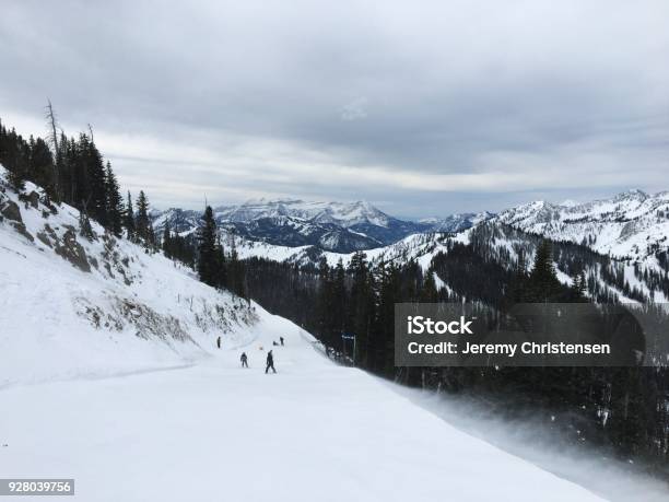 Winter Majestic Views Around Wasatch Front Rocky Mountains Brighton Ski Resort Close To Salt Lake And Heber Valley Park City Usa Stock Photo - Download Image Now