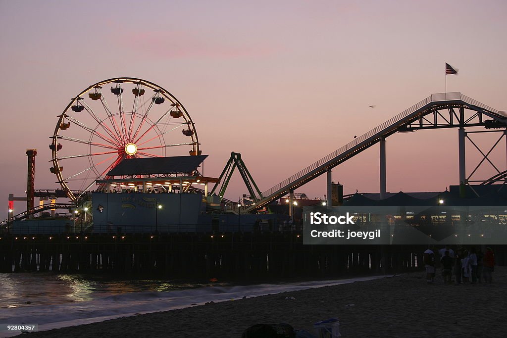 Santa Monica Pier - Lizenzfrei Abenddämmerung Stock-Foto