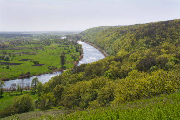 istock Forest and river in Spring.April.Ukrainian landscape. 928046794