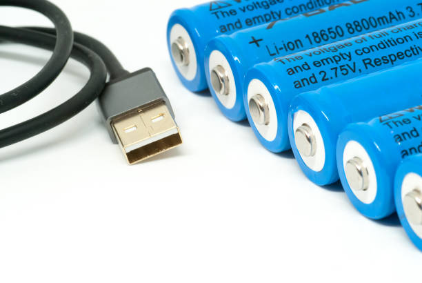 istock 18650 batteries and usb cable emergency recharge concept 928053648