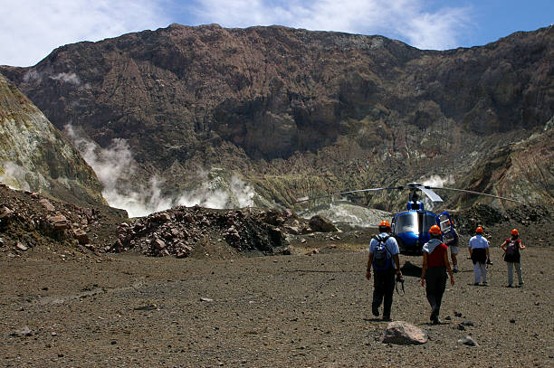 Volcano Landing stock photo