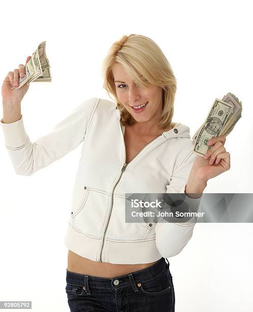 Menina Segurando O Dinheiro - Fotografias de stock e mais imagens de Mulheres - Mulheres, Segurar, Unidade Monetária