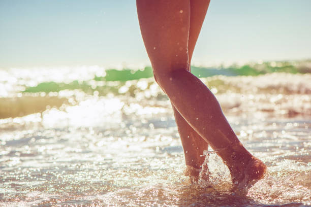 istock Girl walking in the sea 928058248