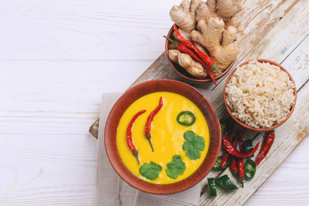 istock Vegetarian curry Gujarati Kadhi with chickpea and yogurt 928062710