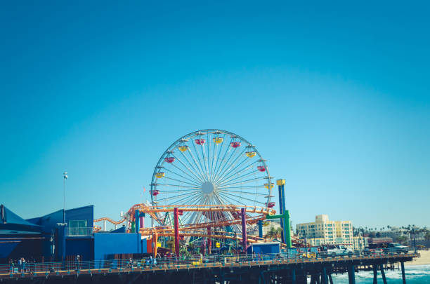 istock Santa Monica Pier in sunny day 928065472