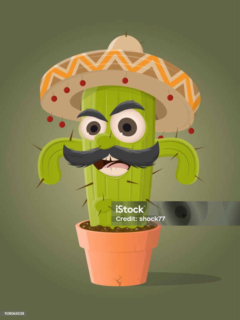 funny mexican cactus clipart Humor stock vector