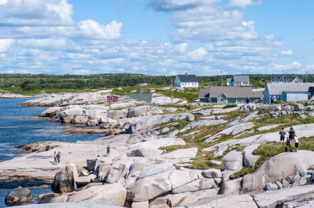 peggy's cove) - lighthouse local landmark blue canada 뉴스 사진 이미지