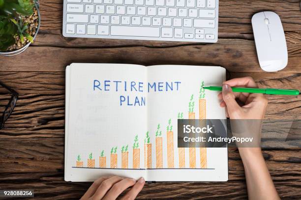 Human Hand Drawing Retirement Plan Growth Concept Stock Photo - Download Image Now - Retirement, Planning, Savings