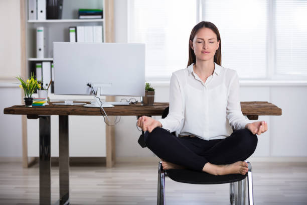 istock Businesswoman Doing Meditation 928088370