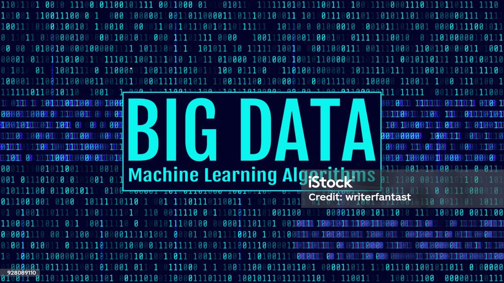 Binary Code Machine Learning Binary Code Blue Digits On The Computer Screen Big Data Machine ...