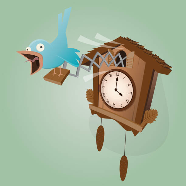 Funny Cuckoo Clock Illustration Stock Illustration - Download Image Now -  Cuckoo, Cartoon, Alarm - iStock