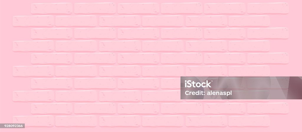 Pink brick wall texture.Cracked empty background. Grunge sweet wallpaper. Vintage stonewall. Room baby girl design interior. Princess surface for decoration. Backdrop for cafe, nursery. Illustration Backgrounds stock vector