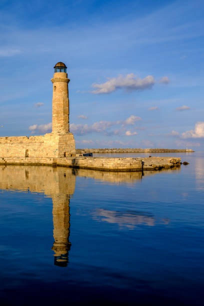 Egyptian Lighthouse at the old Venetian harbour, Rethymno, Crete, Greece