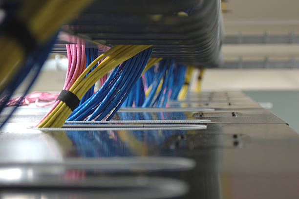 Cables coming out the top stock photo