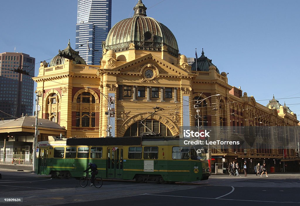 Estação Flinders Street, em Melbourne Austrália - Foto de stock de Estação Flinders Street royalty-free