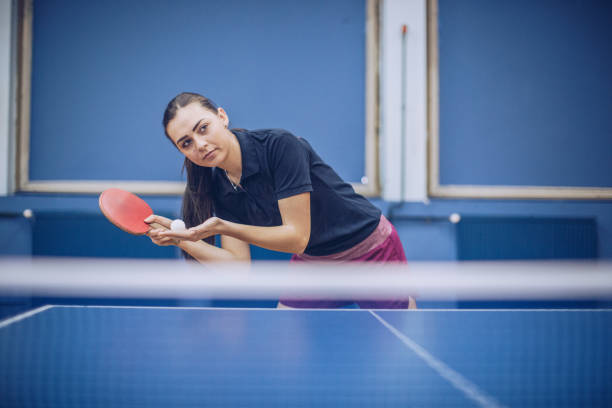 istock Woman playing table tennis 928100032