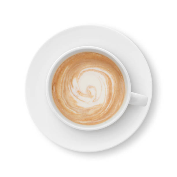 latte café tasse et soucoupe (avec le chemin d’accès) - coffee cup cappuccino food photos et images de collection