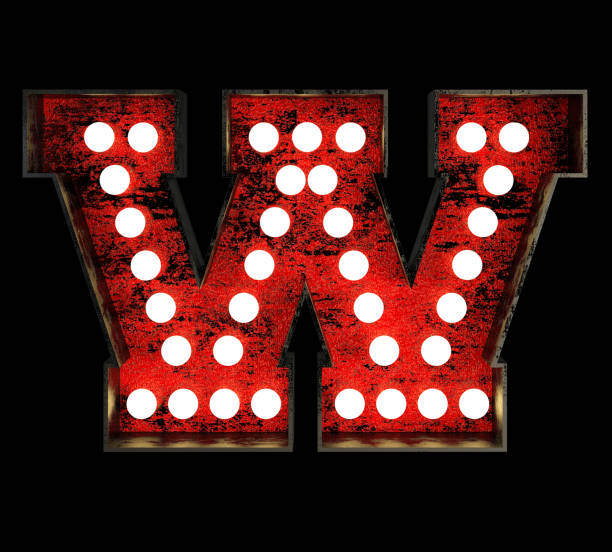 istock Letter W. Broadway Style Light Bulb Fon 928107940