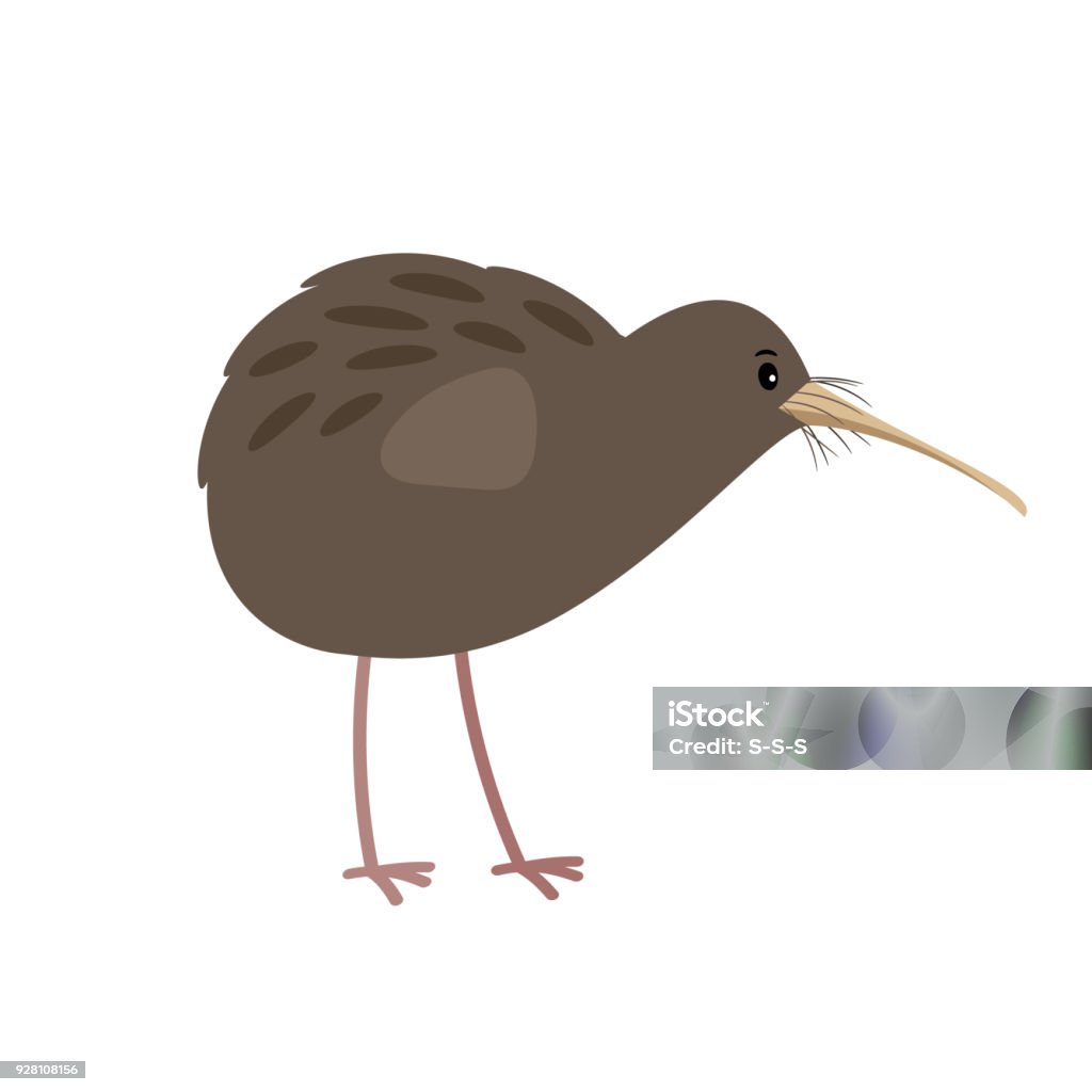 Kiwi cute cartoon bird icon - Royalty-free Pássaro Kiwi arte vetorial