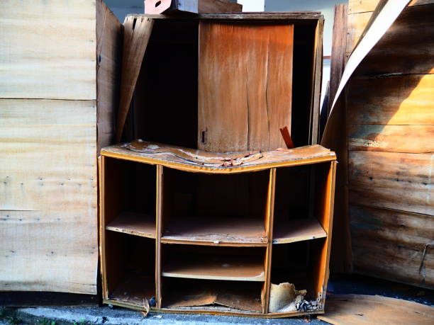 Old cabinet and old TV shelf