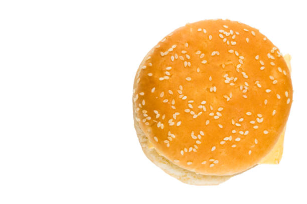 istock fresh tasty burger isolated on white background.Top view 928130286