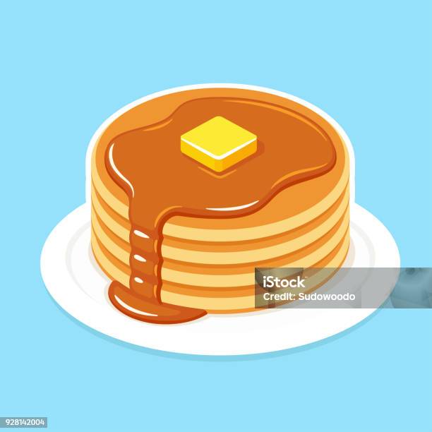 Breakfast Pancakes Illustration Stock Illustration - Download Image Now - Pancake, Breakfast, Vector