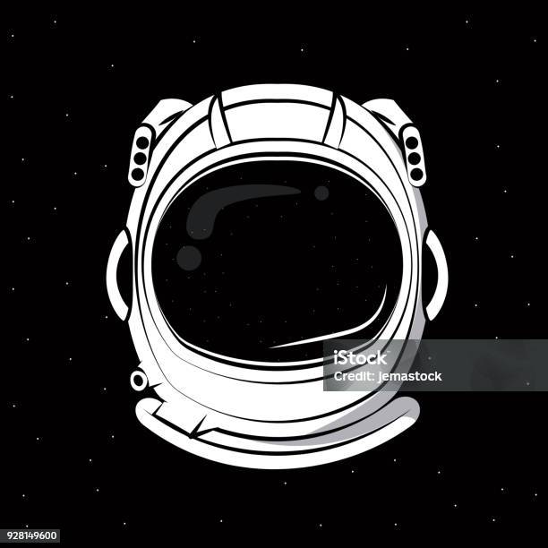 Astronaut Helmet Print For Tshirt Stock Illustration - Download Image Now - Space Helmet, Vector, Astronaut