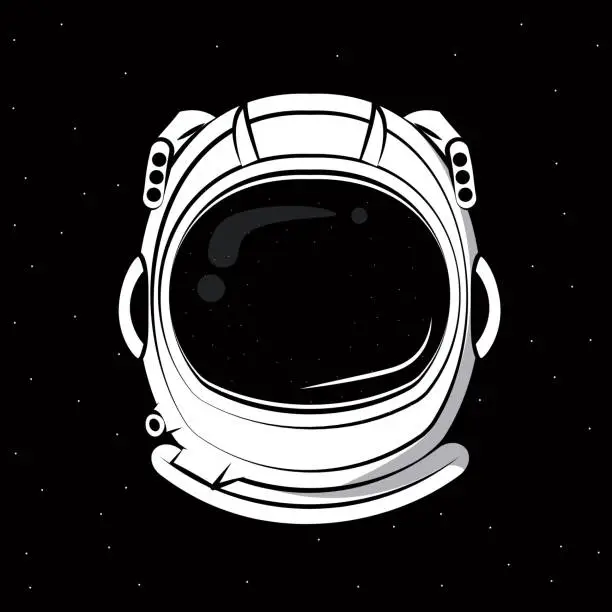 Vector illustration of Astronaut helmet print for tshirt