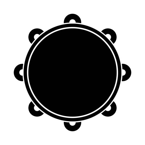 isolierte tamburin-symbol. musikinstrument - tambourine stock-grafiken, -clipart, -cartoons und -symbole