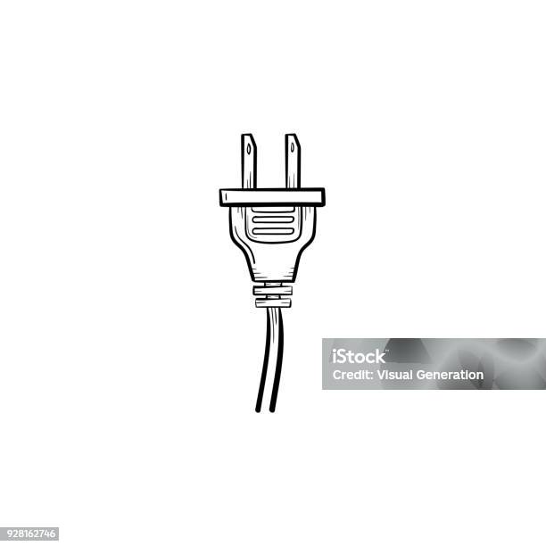 Electric Plug Hand Drawn Sketch Icon Stock Illustration - Download Image Now - Electric Plug, Sketch, Drawing - Art Product